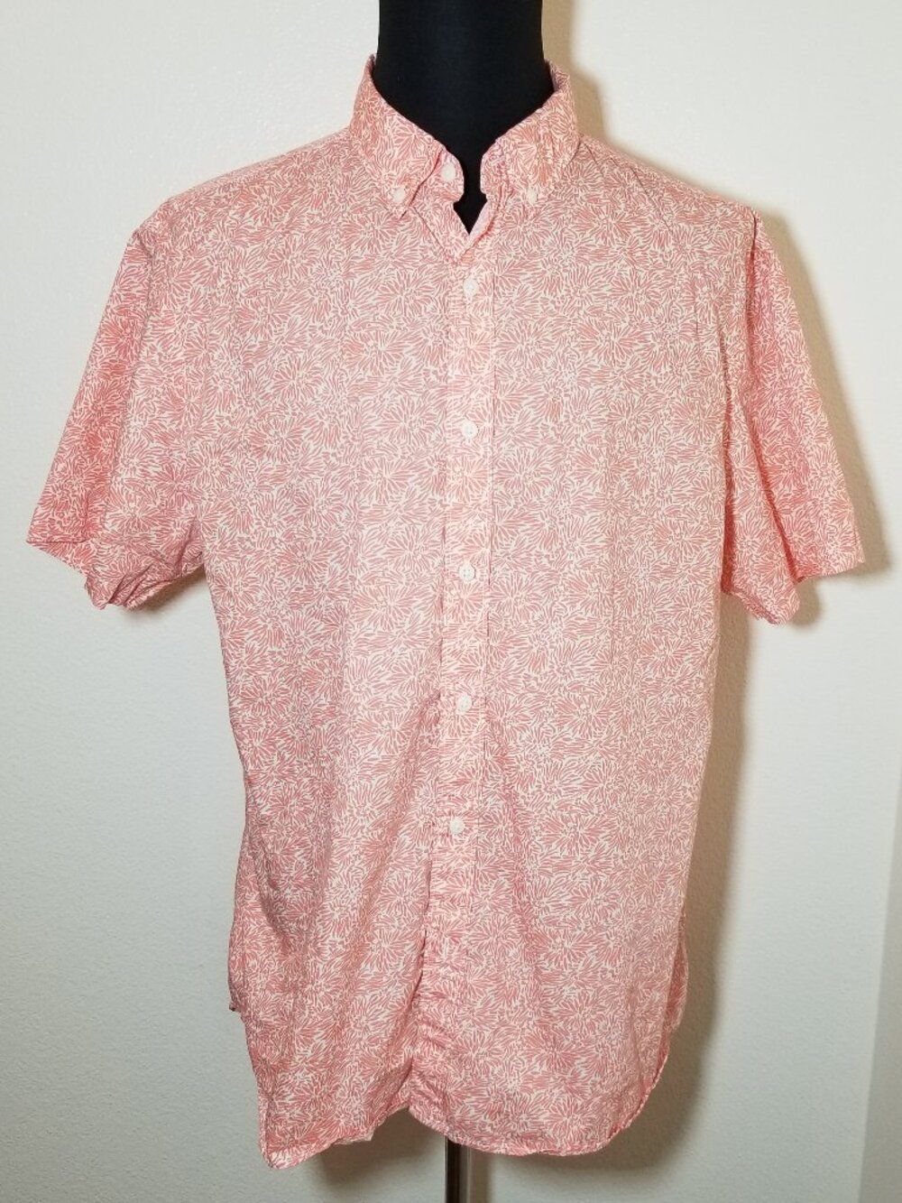 Rye by Hawker Rye Coral Floral Short Sleeve Button Up Shirt Mens XL Beach Island